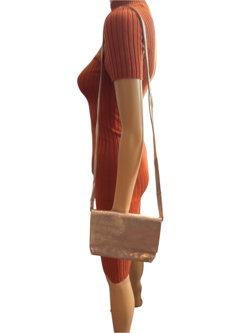 Rose Gold Crossbody Shoulder Bag - Women